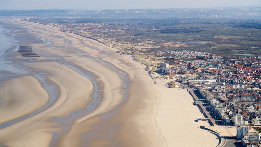 Vue aérienne de la plage de Berck et de la Côte d'Opale